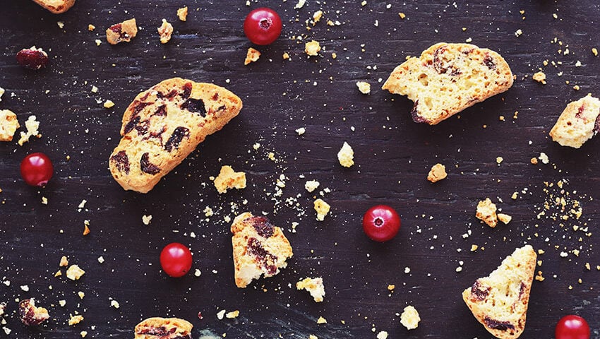 Fresh Cranberry and chestnut Biscotti