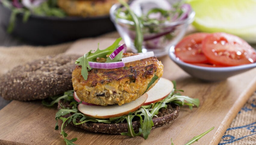 Mushroom and quinoa burger