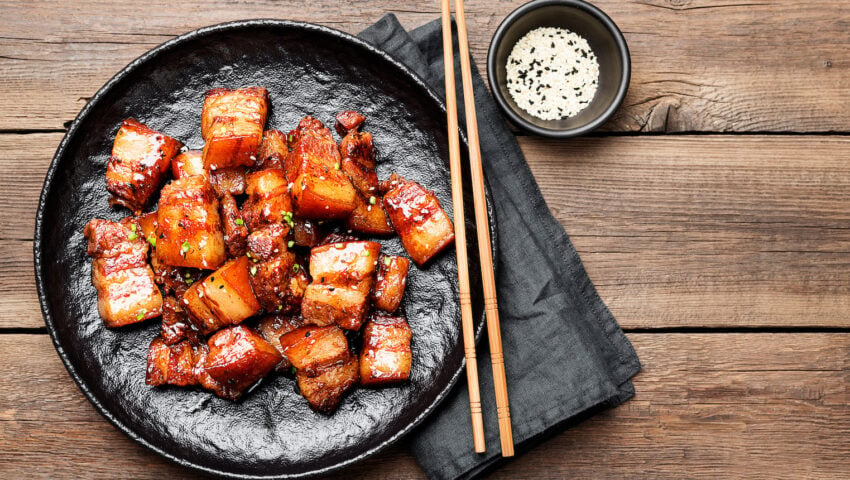 Pork Belly Glazed in a Char Siu Sauce